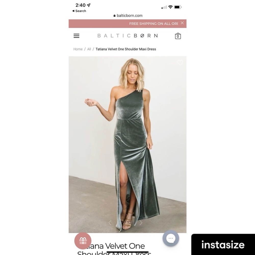 Baltic born velvet one shoulder dress